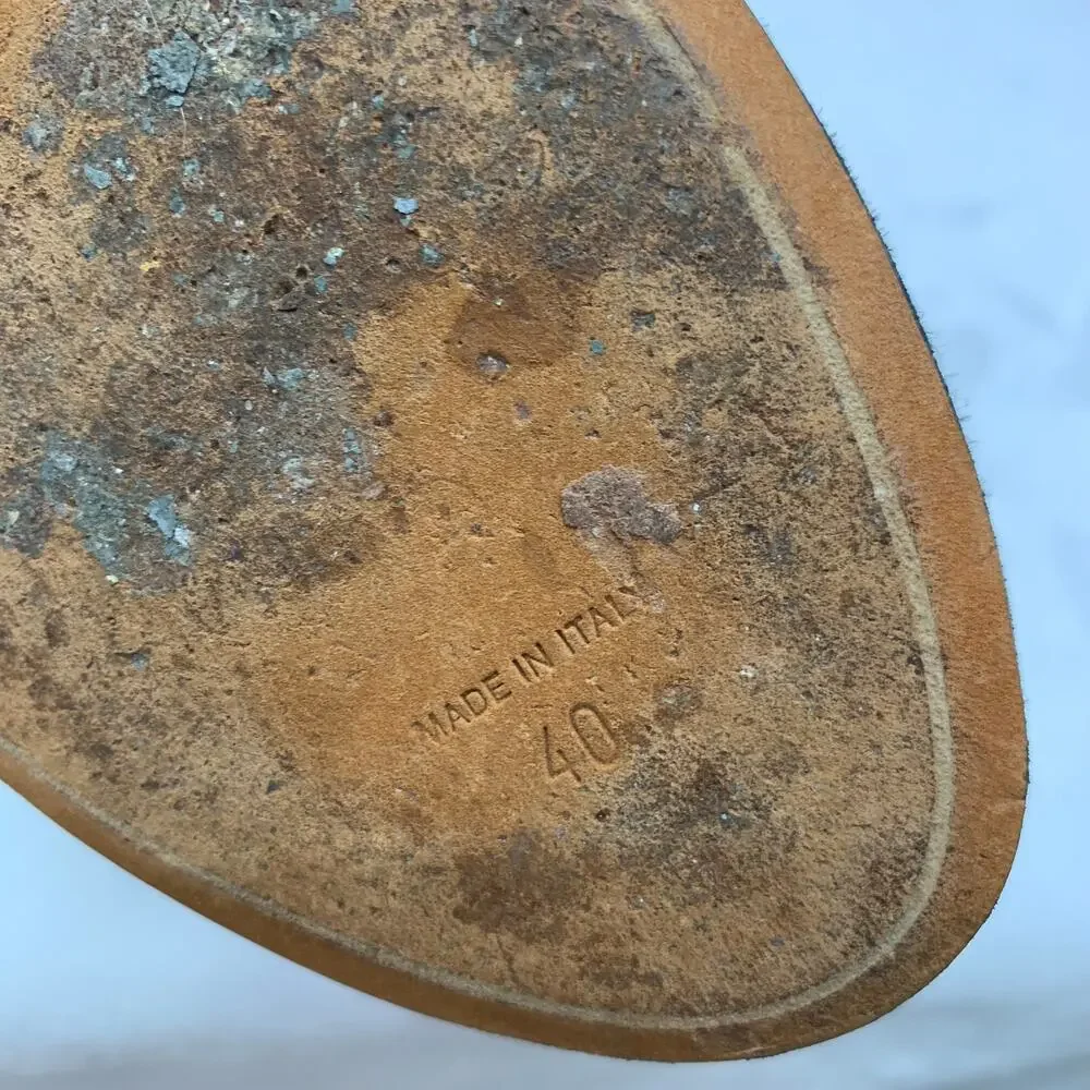 Givenchy Black Suede Gold Heel Slip On Bootie Womens Sz 10 with box extra heels - Picture 16 of 16